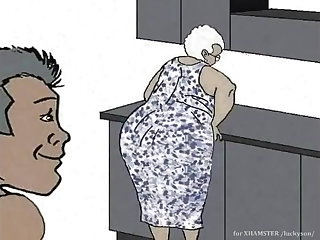 Cartoons Black Granny loving anal! Animation cartoon!