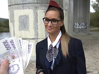 Stewardess Gets Cash for Sex