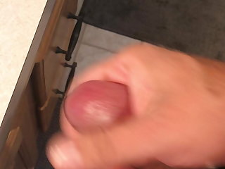 Dad Stroking with cock ring