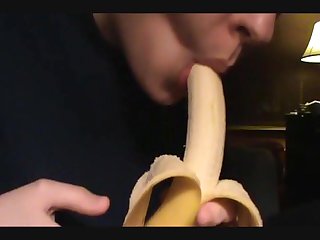 Porno Gay Banana Sucker and Self Suck