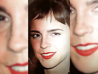 Emma Watson - Cum Tribute - closeup, big cumshot